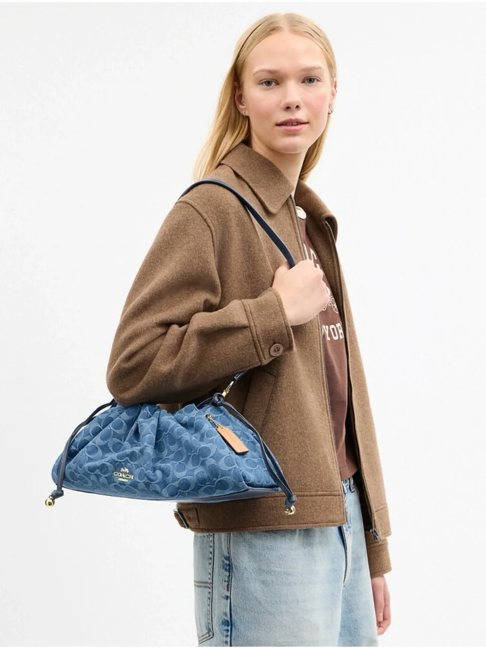 Coach large denim signatureFaye shoulder Bag - Picture 2 of 10